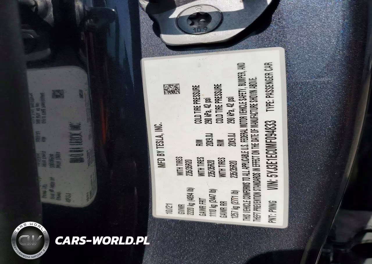 2021 Tesla Model 3 VIN:5YJ3E1EC0MF094833 - 12