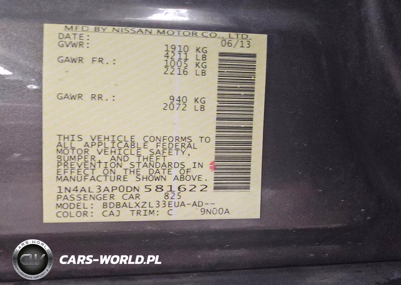 2013 Nissan Altima 2.5 Sl VIN:1N4AL3AP0DN581622 - 12
