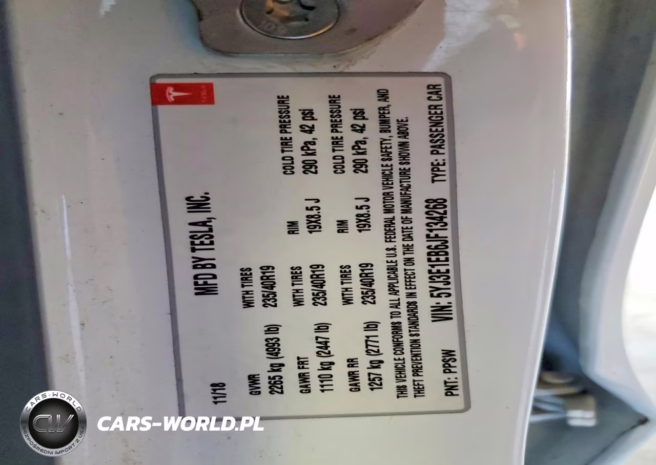 2018 Tesla Model 3 VIN:5YJ3E1EB6JF134268 - 12