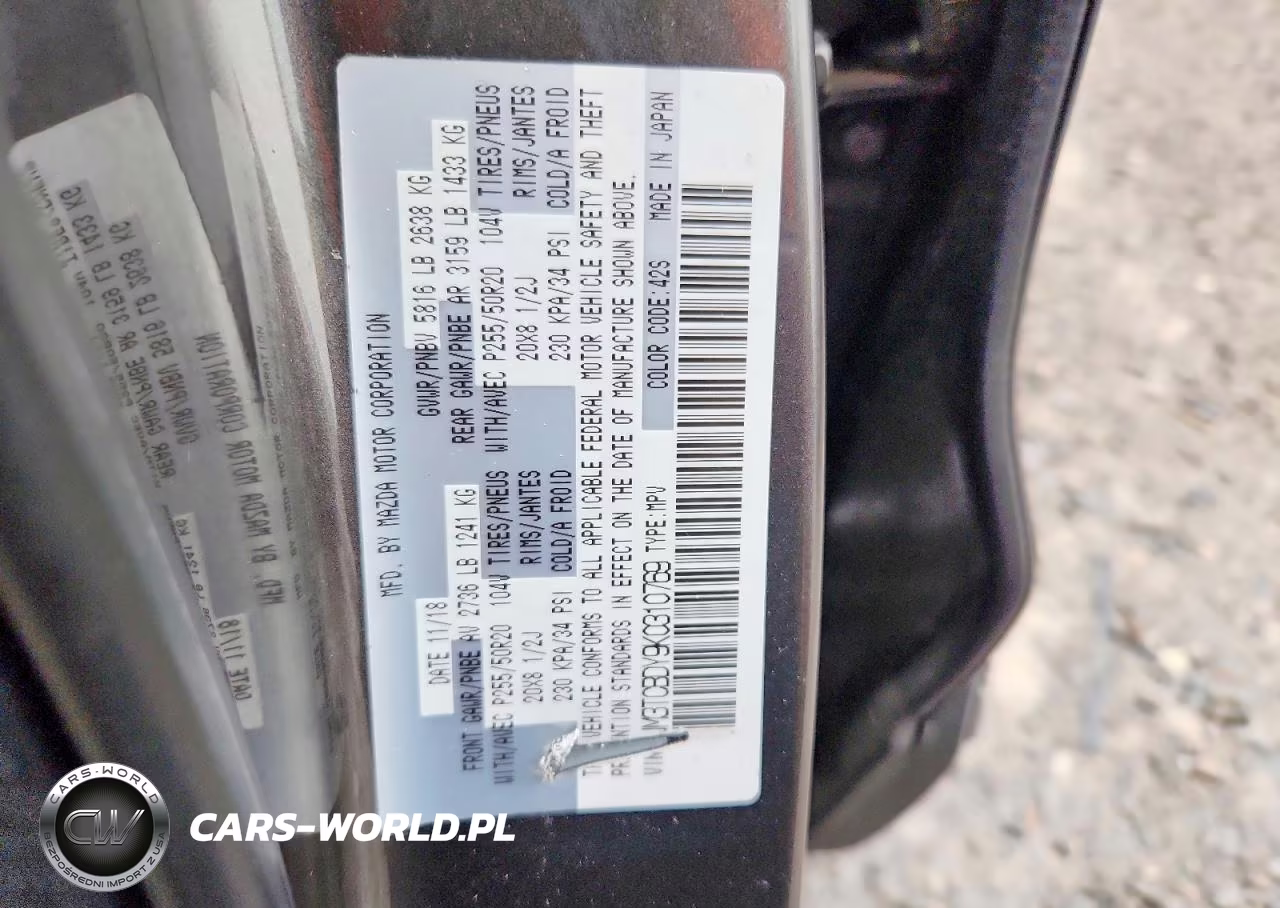 2019 Mazda Cx-9 Grand Touring VIN:JM3TCBDY9K0310769 - 13
