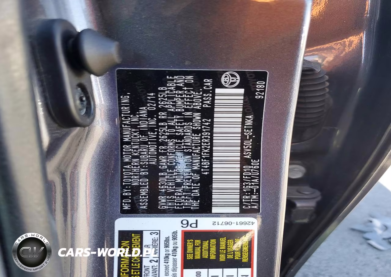 2014 Toyota Camry Le VIN:4T4BF1FK2ER391742 - 12