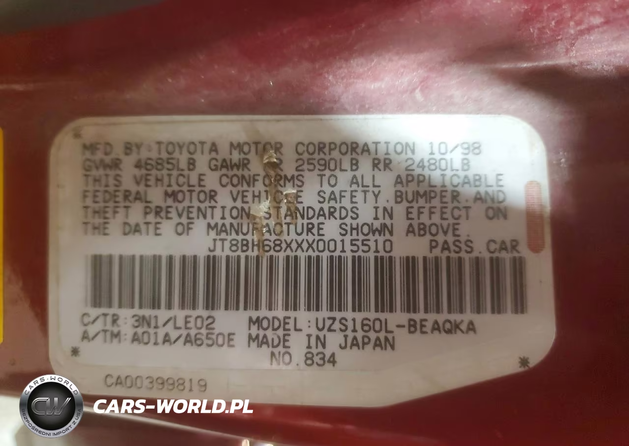 1999 Lexus Gs 400 VIN:JT8BH68XXX0015510 - 13