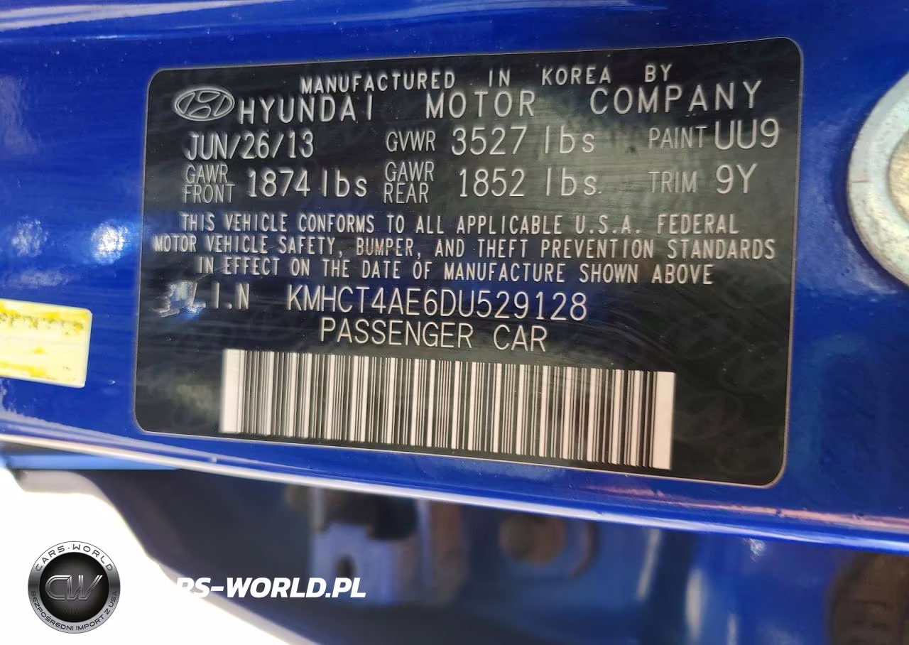 2013 Hyundai Accent Gls VIN:KMHCT4AE6DU529128 - 12