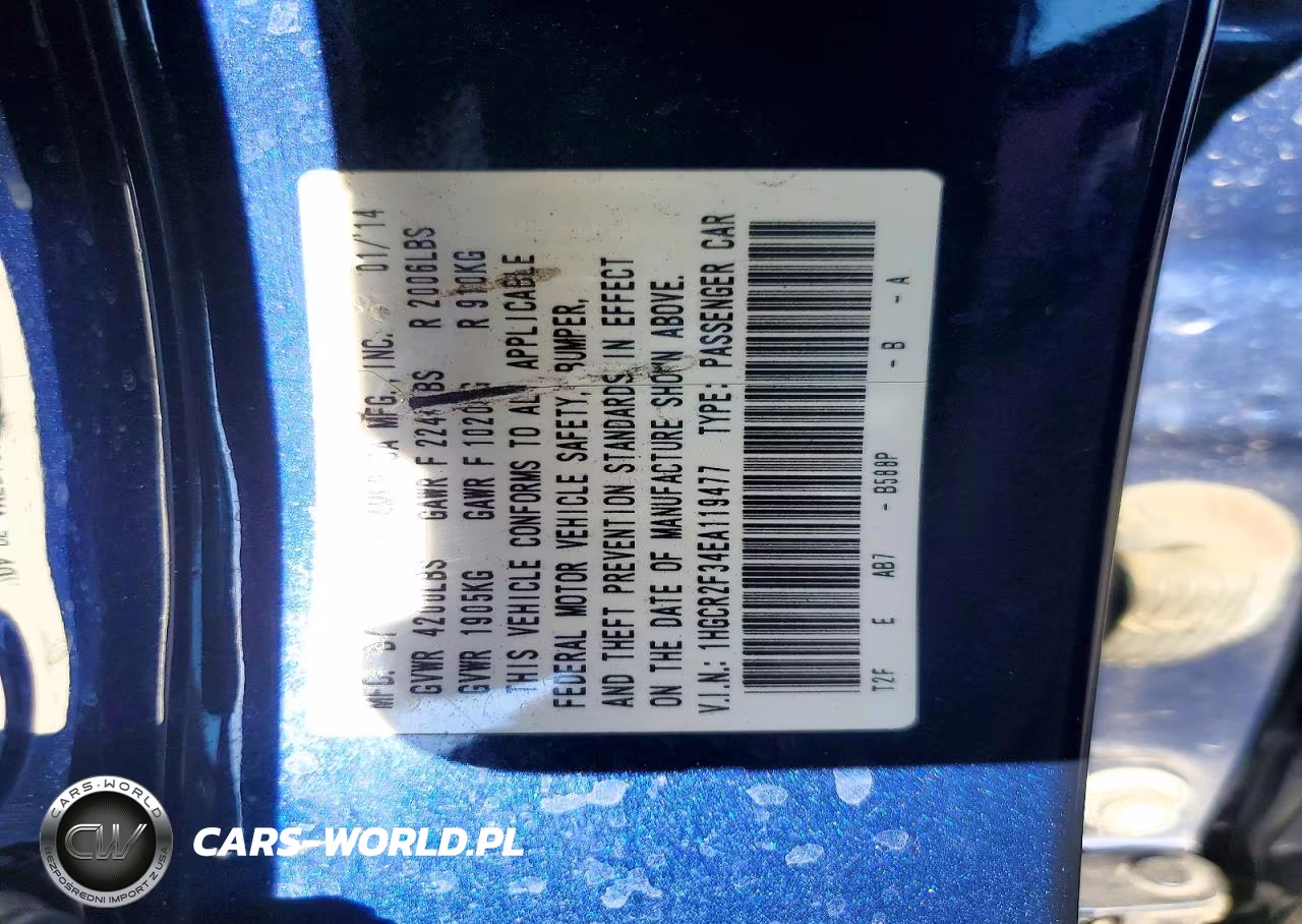 2014 Honda Accord Lx VIN:1HGCR2F34EA119477 - 12