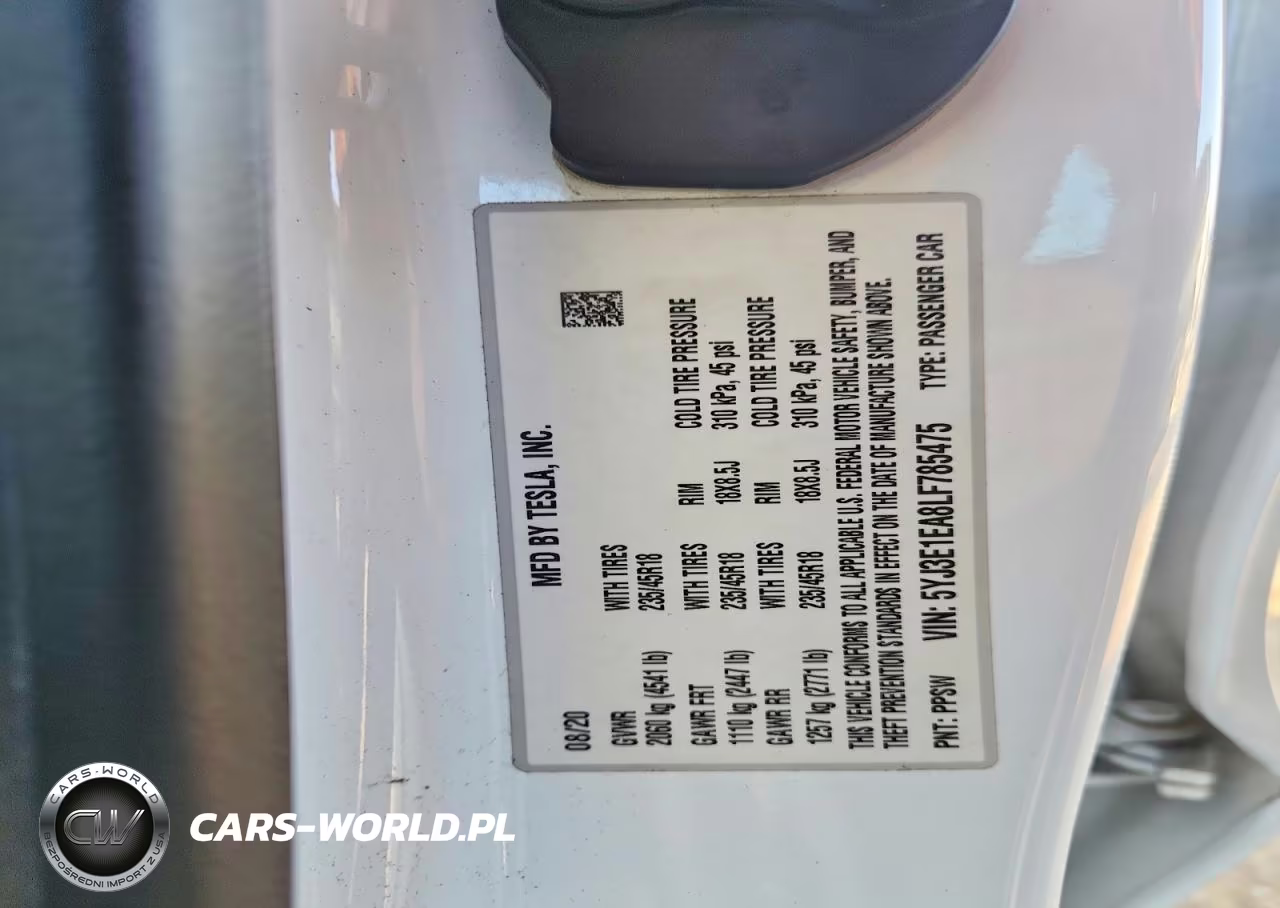 2020 Tesla Model 3 VIN:5YJ3E1EA8LF785475 - 13