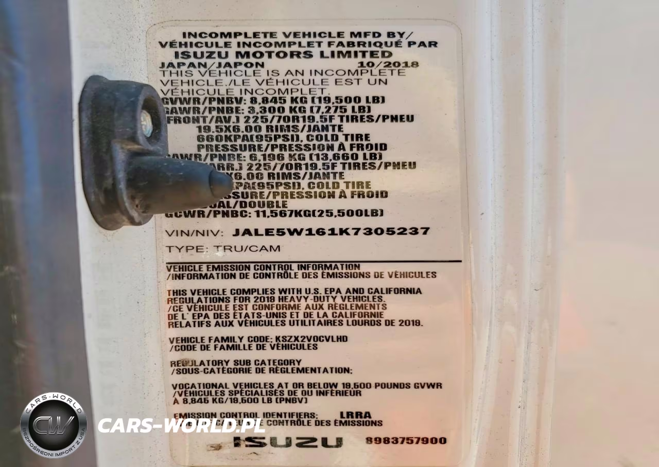 2019 Isuzu Nrr Box Truck VIN:JALE5W161K7305237 - 14
