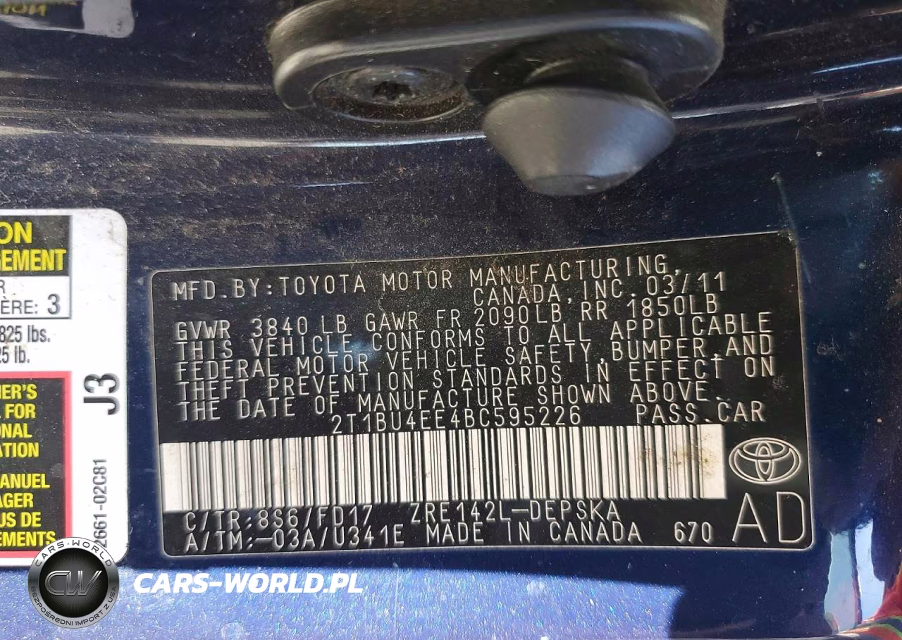 2011 Toyota Corolla S VIN:2T1BU4EE4BC595226 - 12