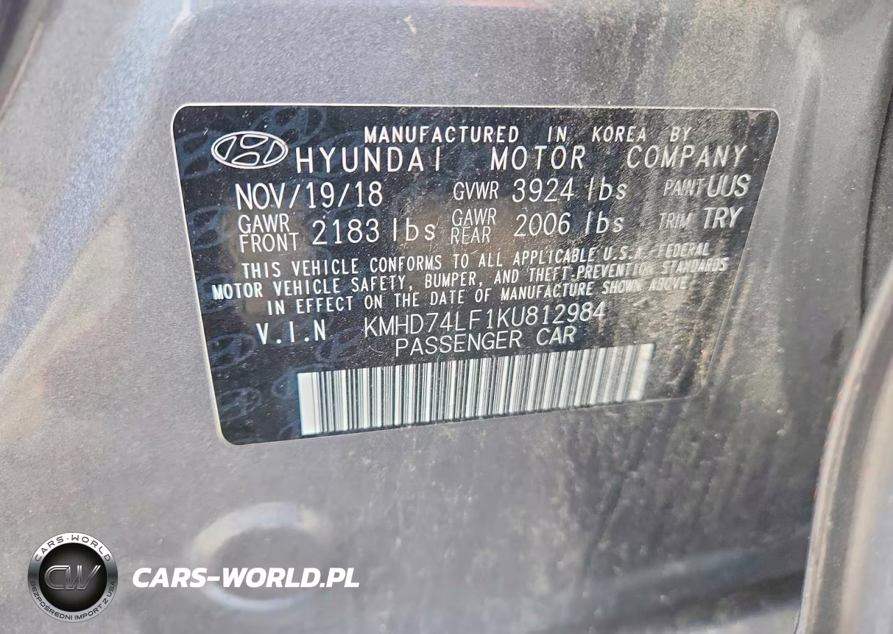 2019 Hyundai Elantra Se VIN:KMHD74LF1KU812984 - 12