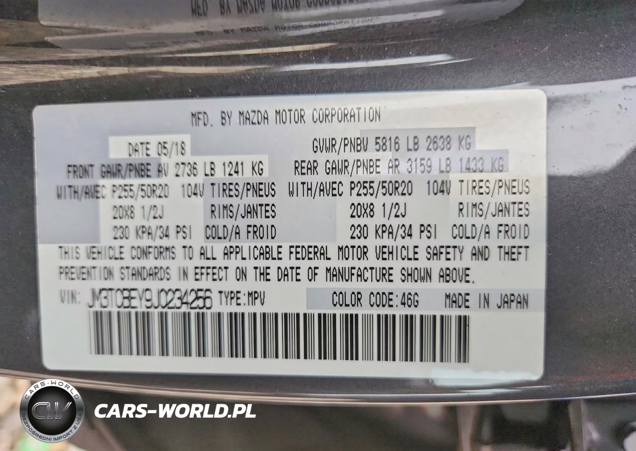 2018 Mazda Cx-9 Signature VIN:JM3TCBEY9J0234256 - 14