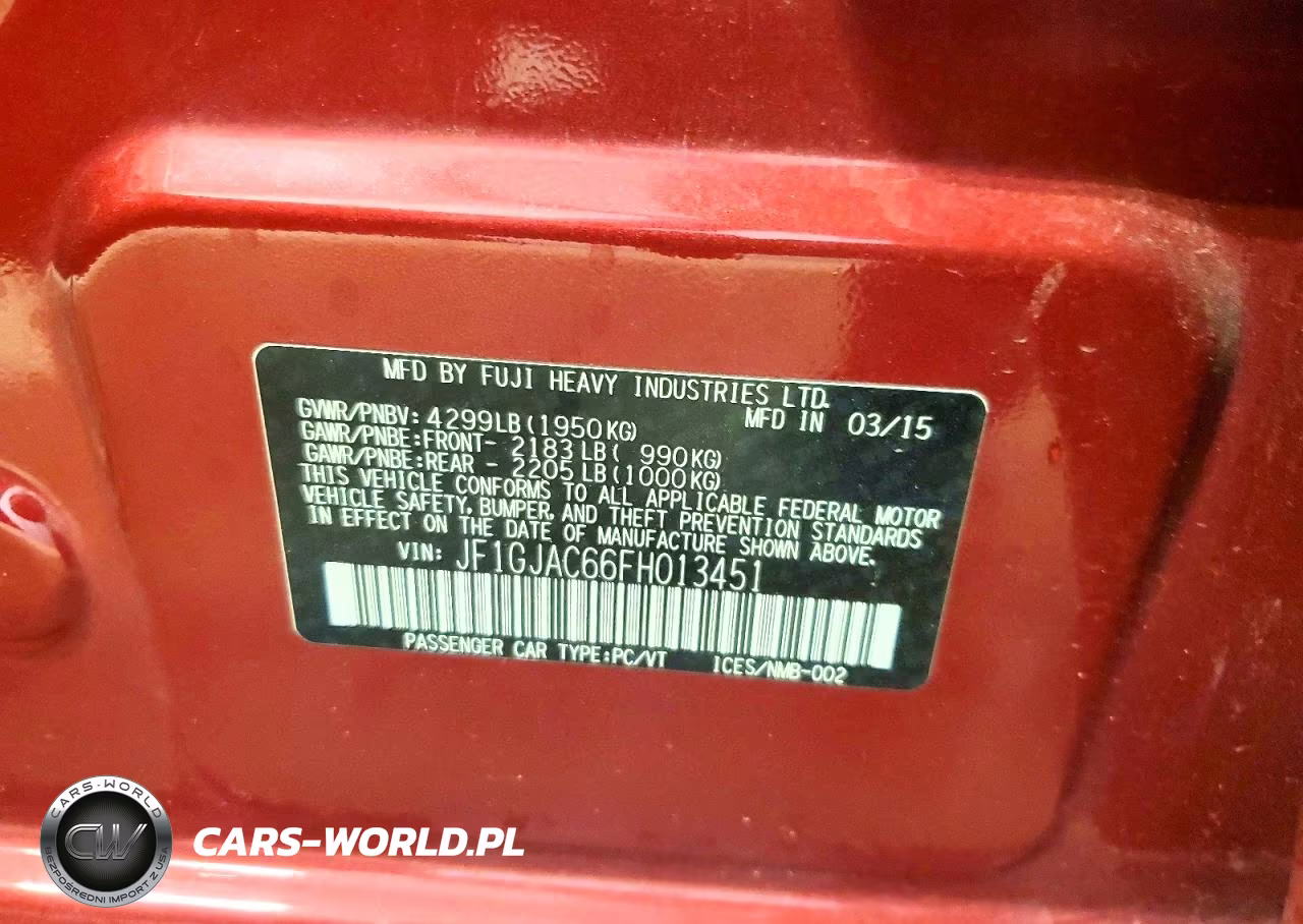 2015 Subaru Impreza Premium VIN:JF1GJAC66FH013451 - 13