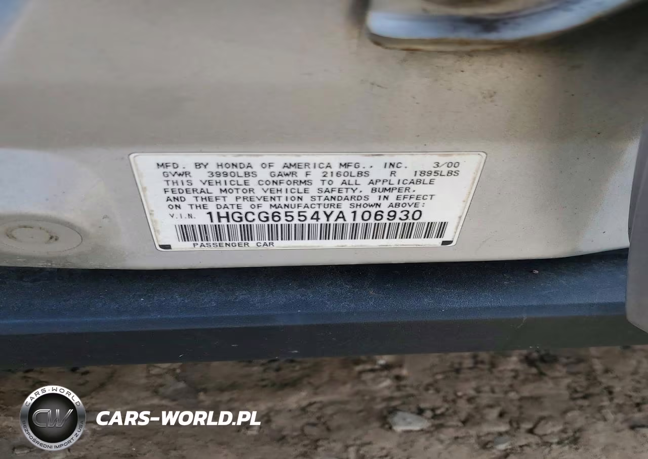 2000 Honda Accord Lx VIN:1HGCG6554YA106930 - 24