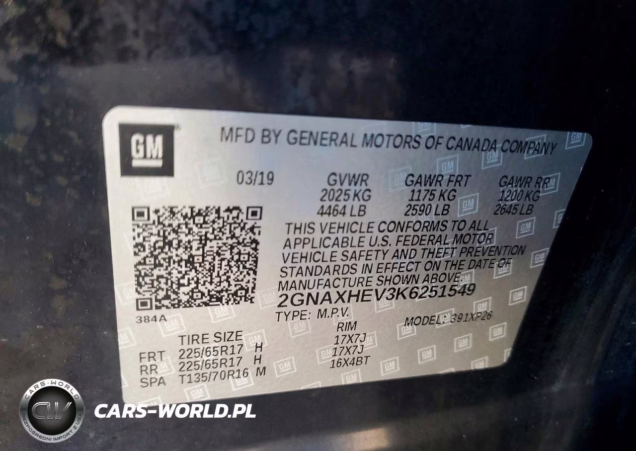 2019 Chevrolet Equinox Ls VIN:2GNAXHEV3K6251549 - 14