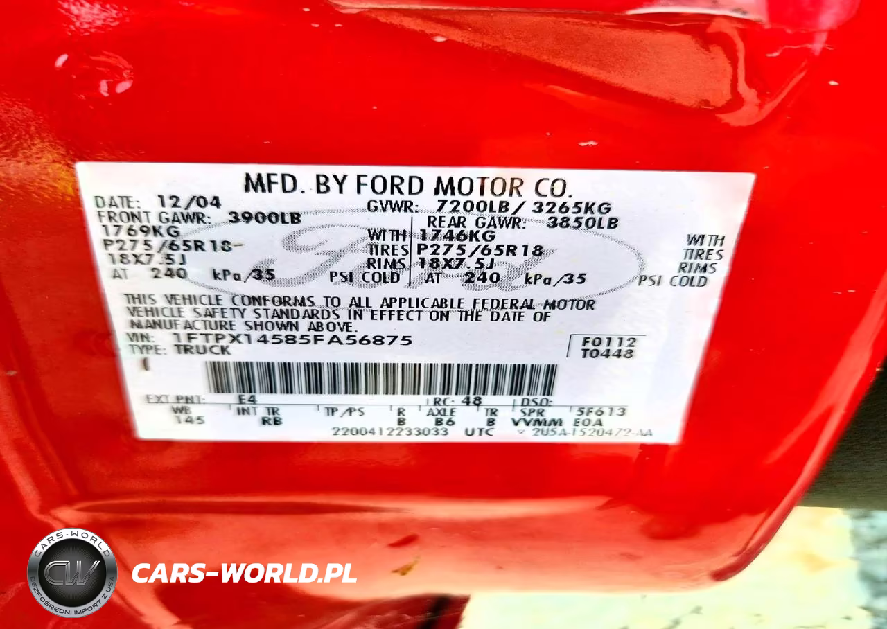 2005 Ford F-150 Fx4-Lariat-Xl-Xlt VIN:1FTPX14585FA56875 - 12