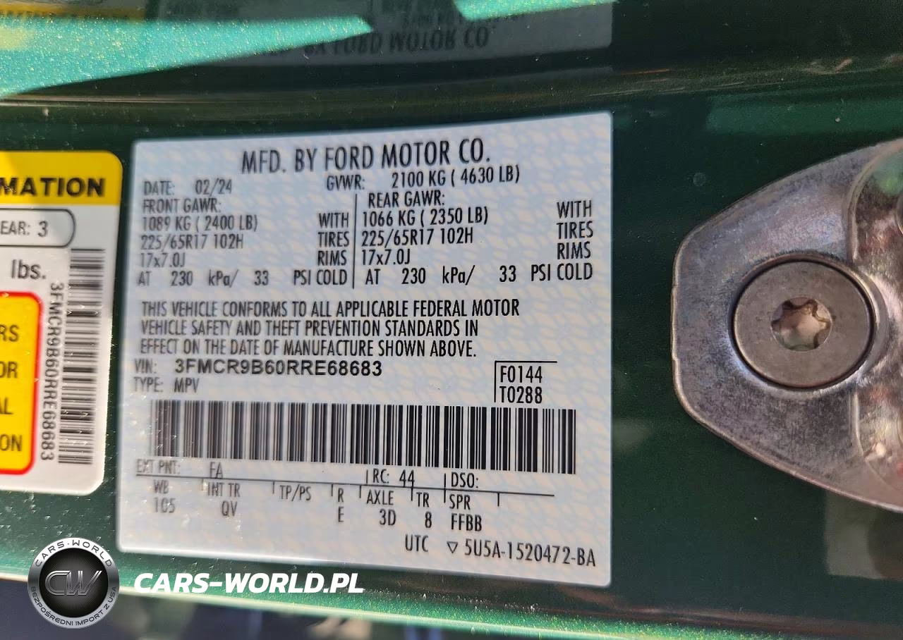 2024 Ford Bronco Sport Big Bend VIN:3FMCR9B60RRE68683 - 13