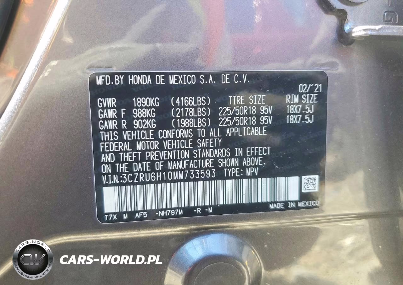 2021 Honda Hr-V Sport VIN:3CZRU6H10MM733593 - 13
