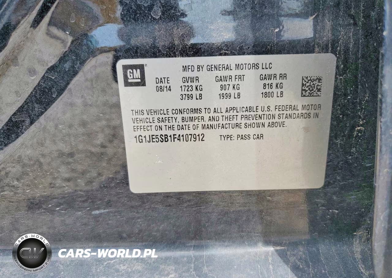 2015 Chevrolet Sonic Ltz VIN:1G1JE5SB1F4107912 - 13