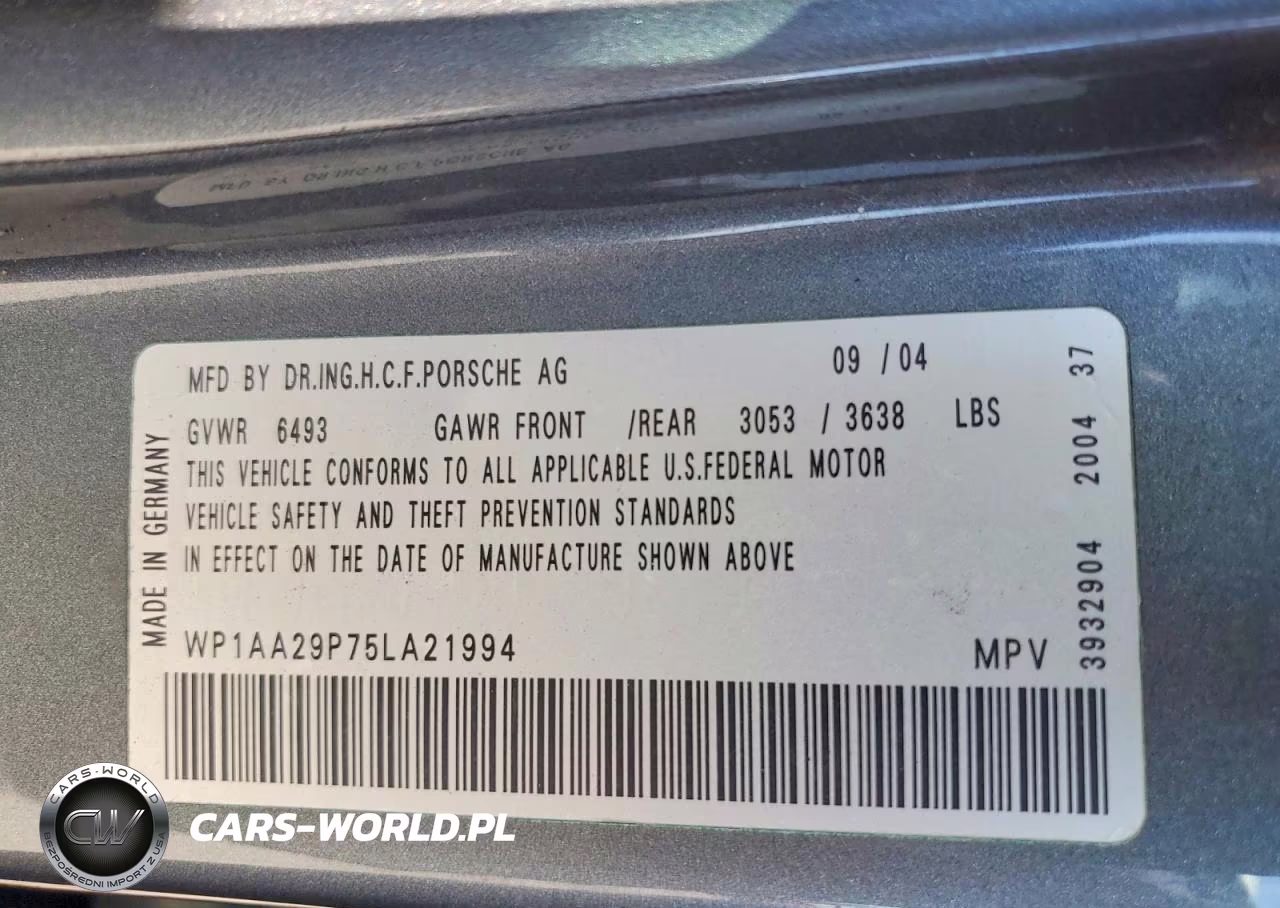 2005 Porsche Cayenne VIN:WP1AA29P75LA21994 - 13