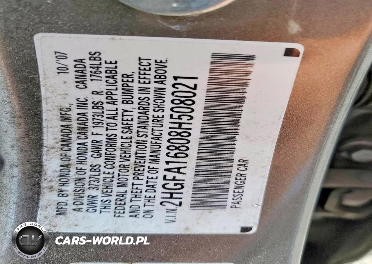 2008 Honda Civic Ex VIN:2HGFA16808H508021 - 12