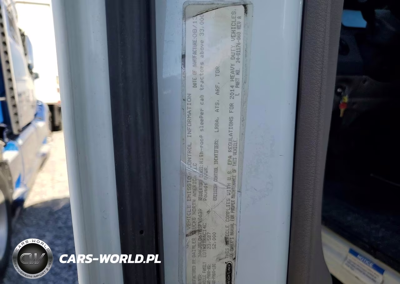 2014 Freightliner Cascadia 125 VIN:3AKJGLD67ESFV0639 - 12