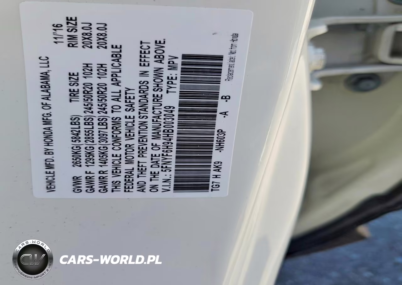 2017 Honda Pilot Touring VIN:5FNYF6H94HB003049 - 14