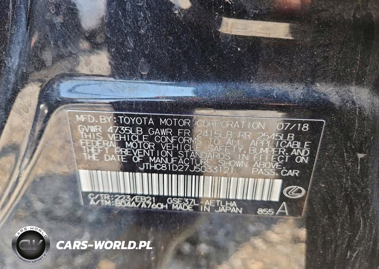 2018 Lexus Is 300 VIN:JTHC81D27J5033121 - 13