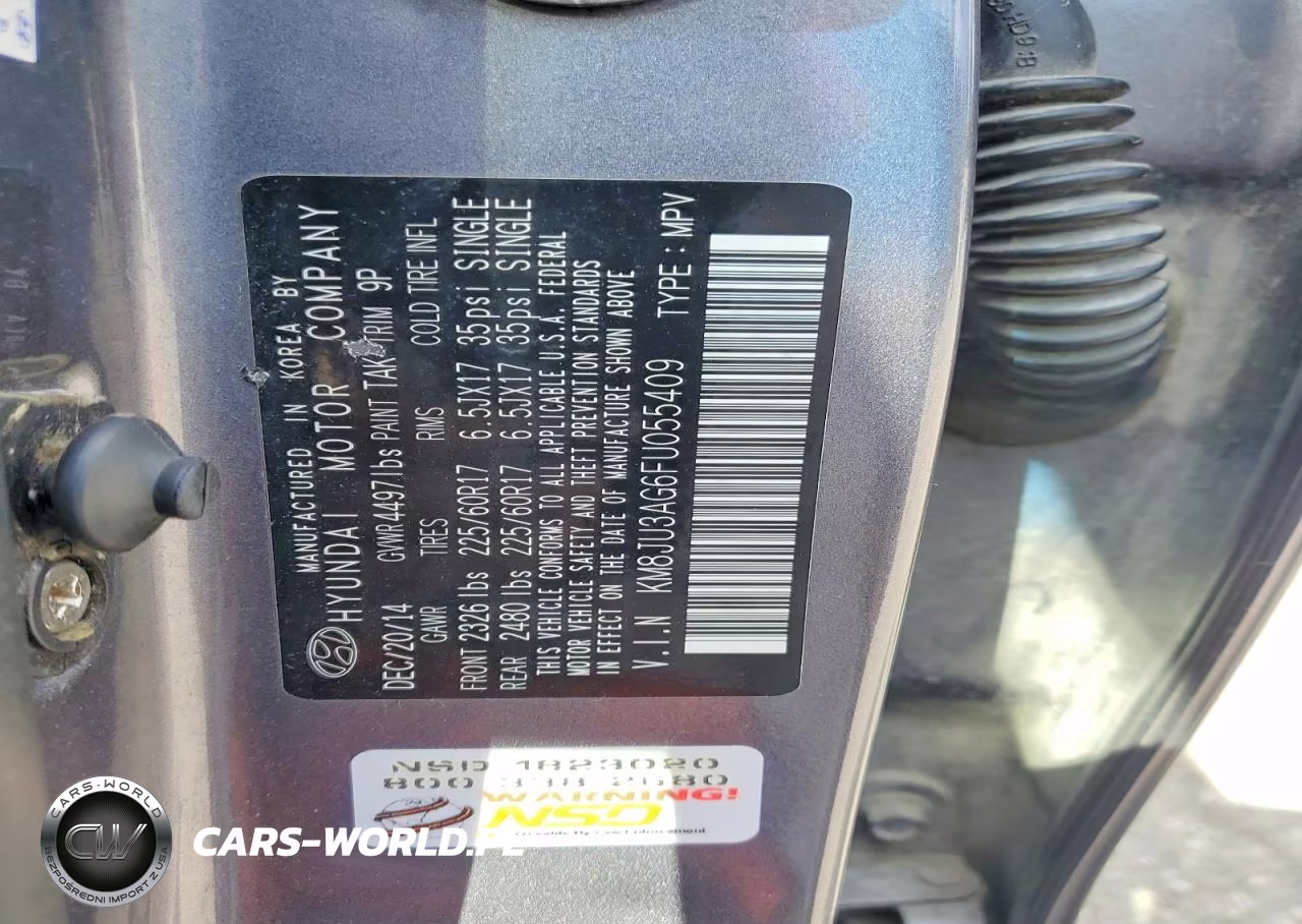 2015 Hyundai Tucson Se VIN:KM8JU3AG6FU055409 - 14