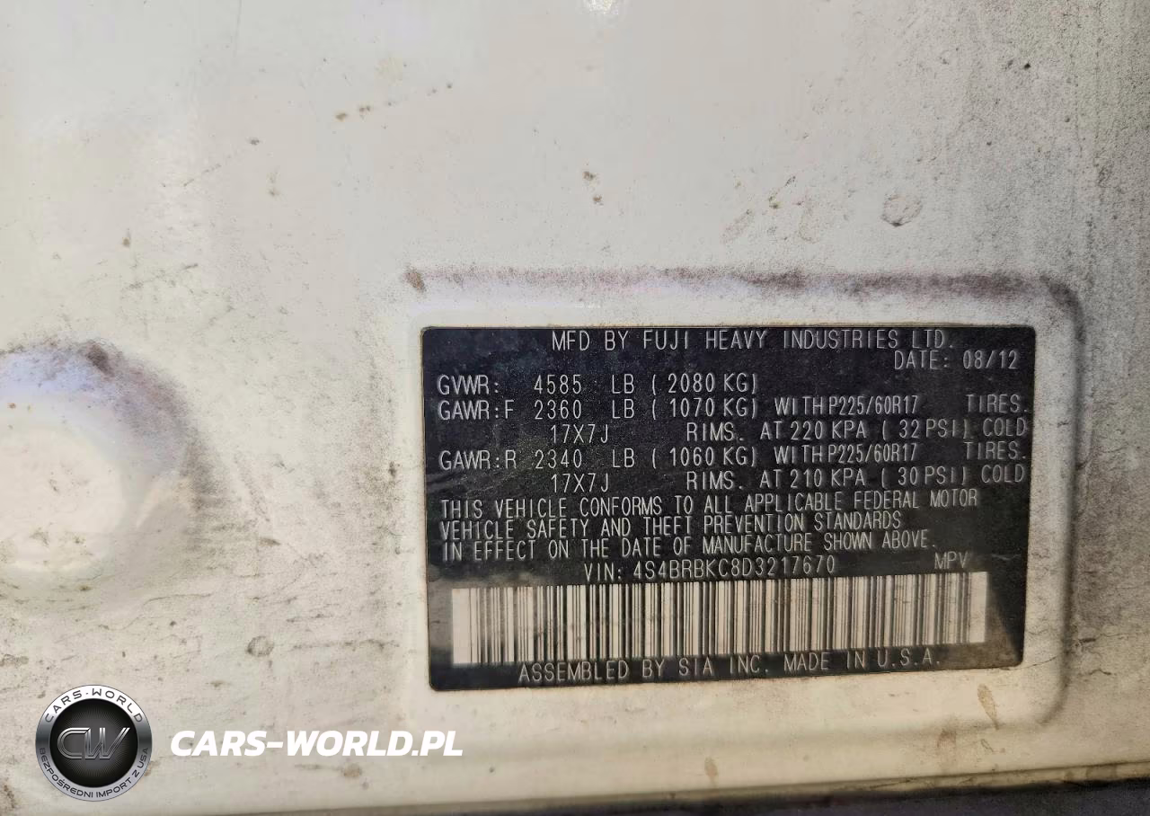 2013 Subaru Outback 2.5I Limited VIN:4S4BRBKC8D3217670 - 14