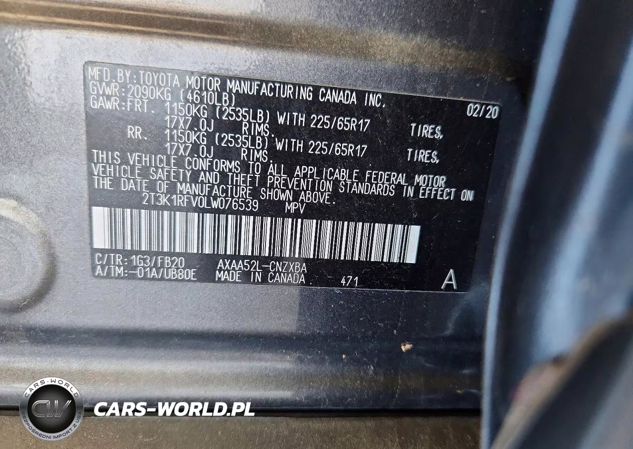2020 Toyota Rav4 Le VIN:2T3K1RFV0LW076539 - 13