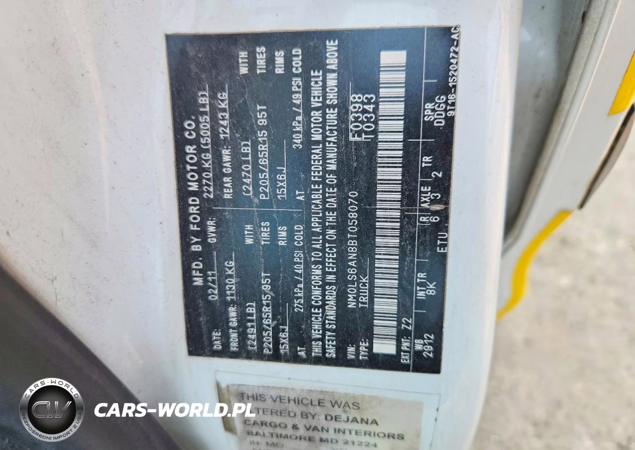 2011 Ford Transit Connect Xl VIN:NM0LS6AN8BT058070 - 13