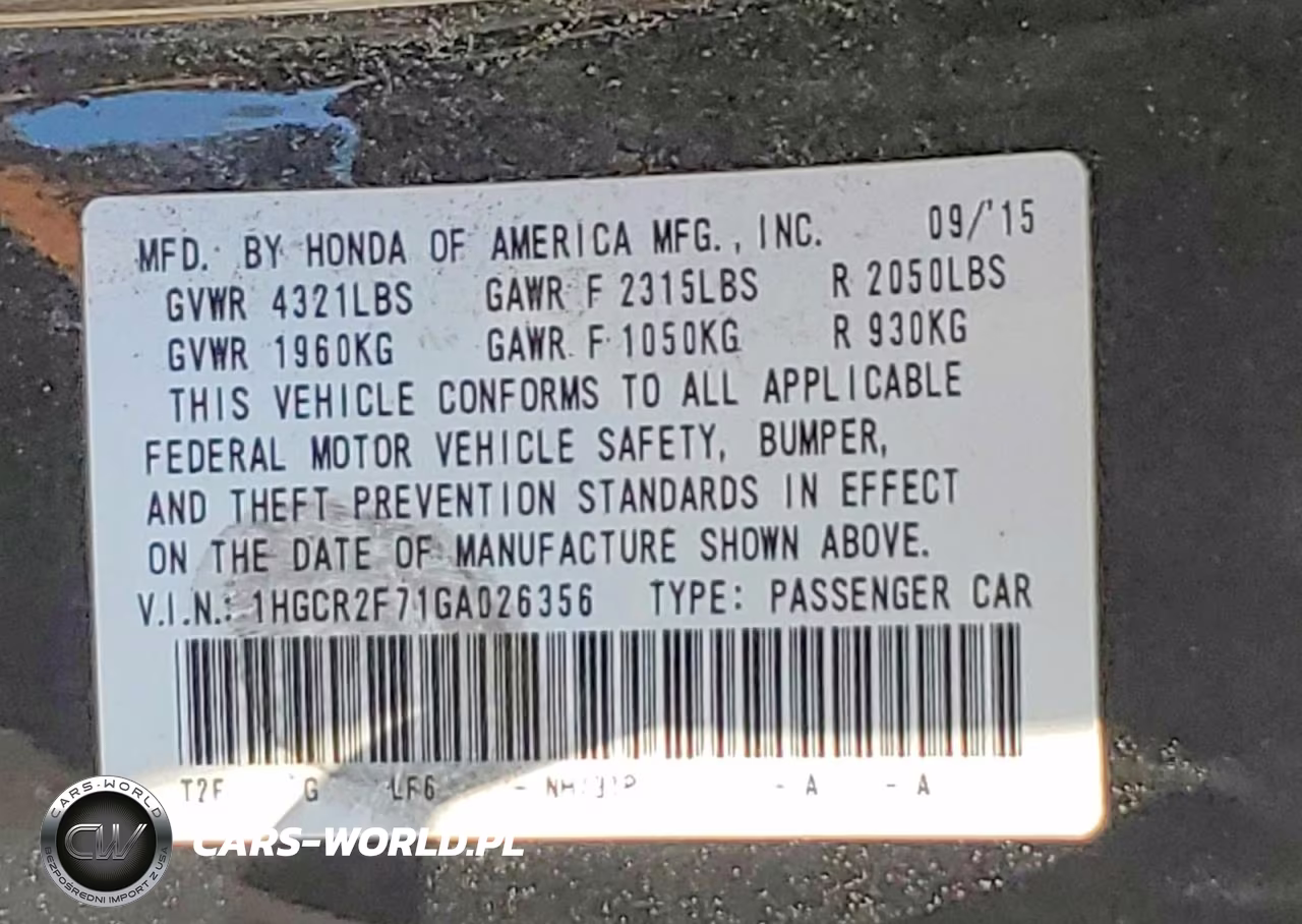 2016 Honda Accord Ex VIN:1HGCR2F71GA026356 - 12