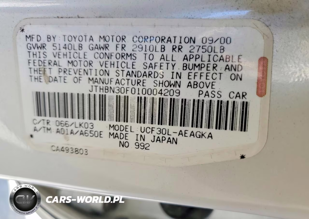 2001 Lexus Ls 430 VIN:JTHBN30F010004209 - 13