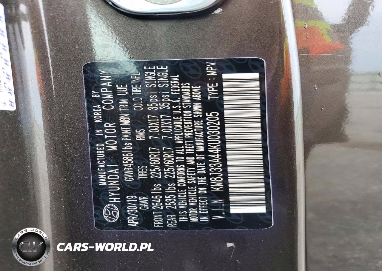 2019 Hyundai Tucson Value VIN:KM8J33A44KU030205 - 13