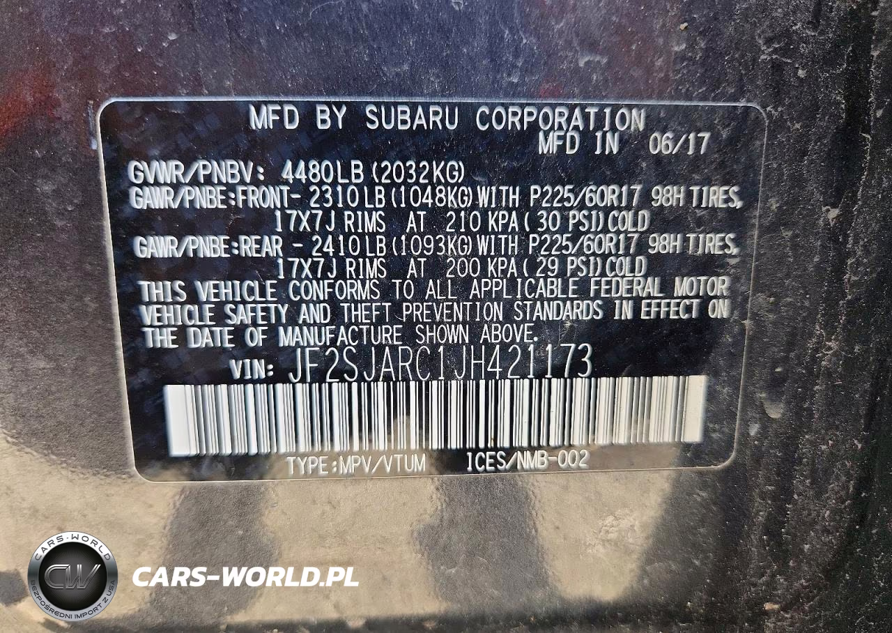 2018 Subaru Forester 2.5I Limited VIN:JF2SJARC1JH421173 - 13
