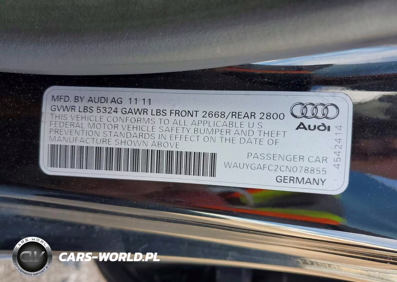 2012 Audi A7 Premium Plus VIN:WAUYGAFC2CN078855 - 12