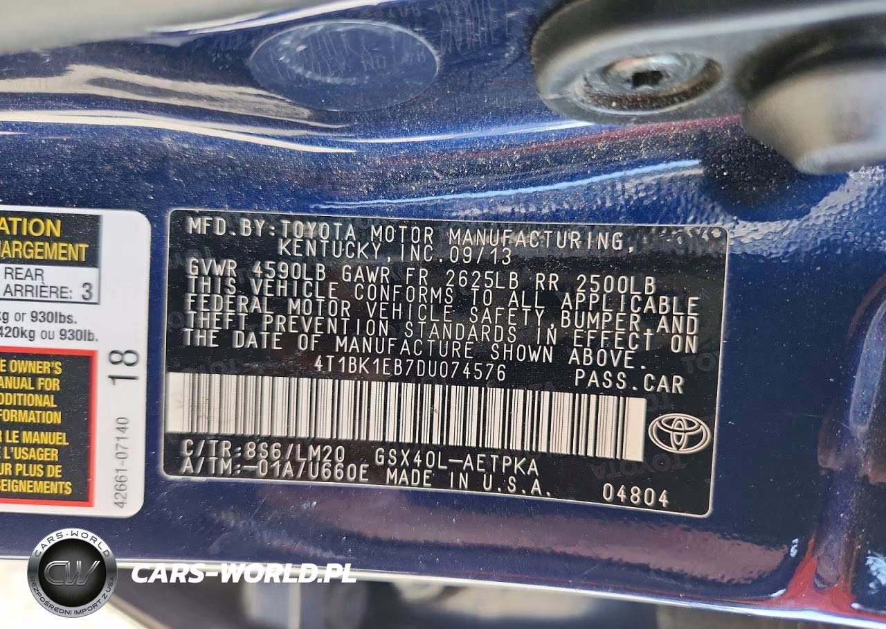 2013 Toyota Avalon Limited VIN:4T1BK1EB7DU074576 - 12
