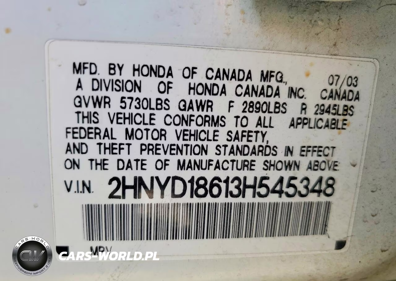 2003 Acura Mdx Touring VIN:2HNYD18613H545348 - 13