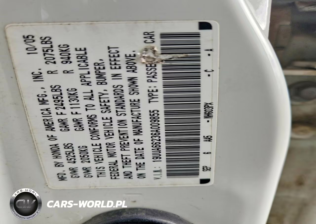 2006 Acura 3.2Tl VIN:19UUA66236A009855 - 12