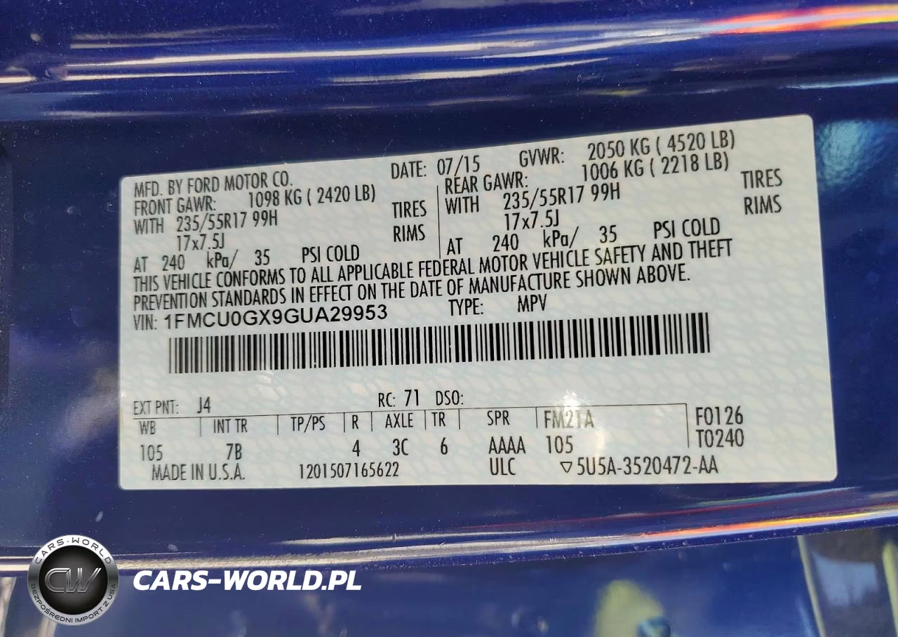 2016 Ford Escape Se VIN:1FMCU0GX9GUA29953 - 13