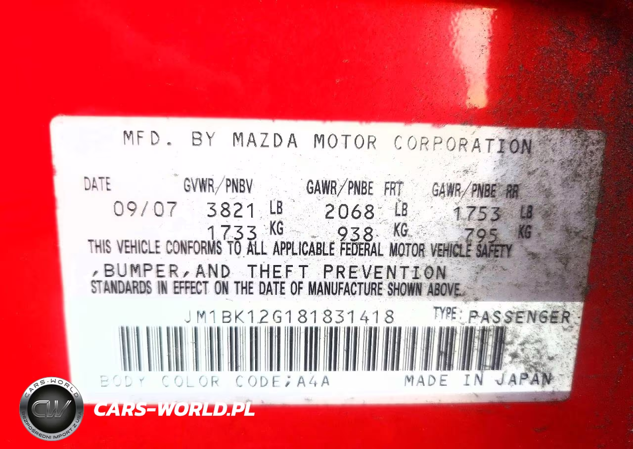 2008 Mazda 3 I VIN:JM1BK12G181831418 - 13