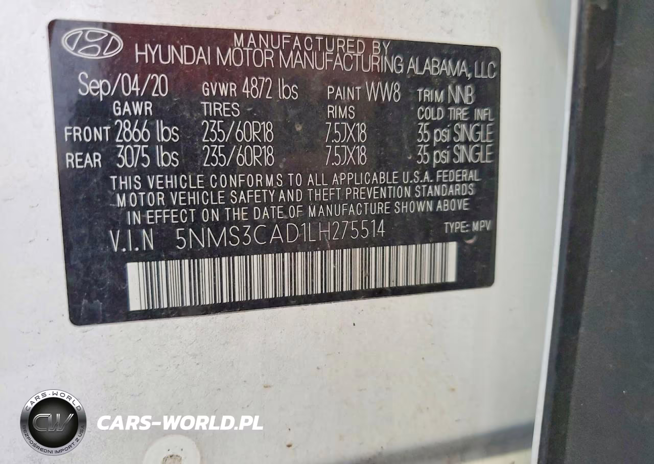 2020 Hyundai Santa Fe Sel VIN:5NMS3CAD1LH275514 - 14