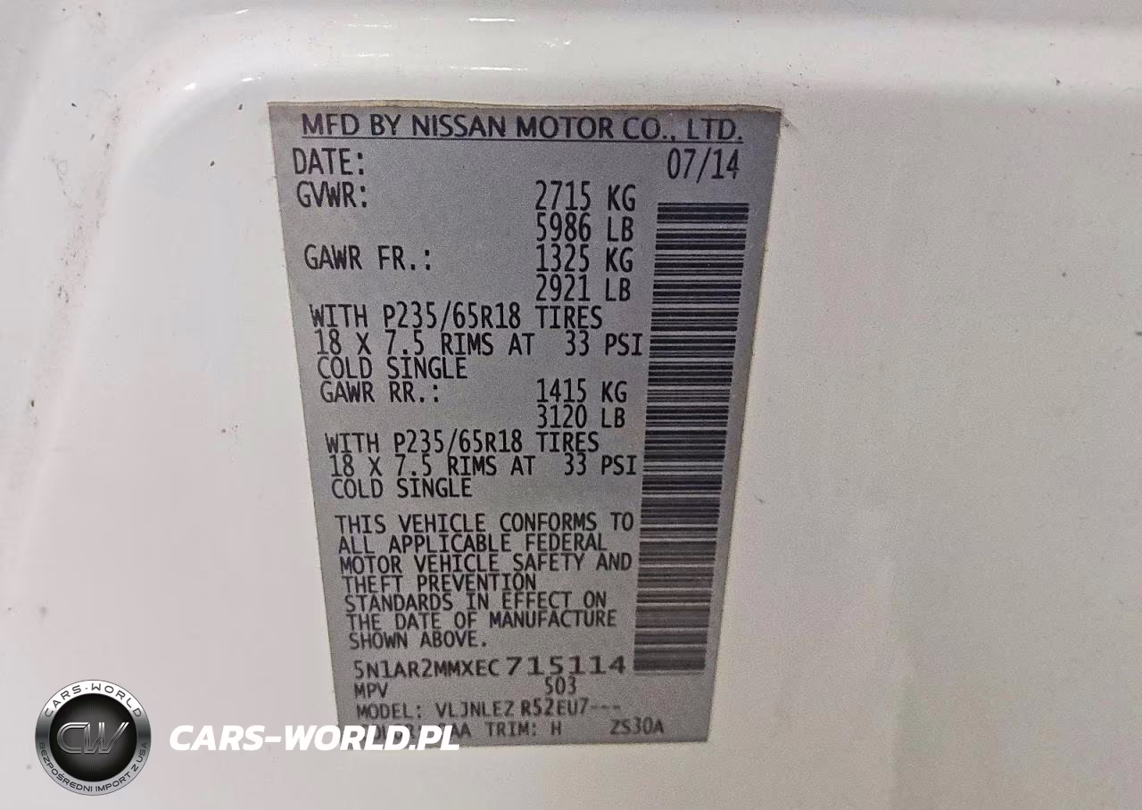 2014 Nissan Pathfinder Sv VIN:5N1AR2MMXEC715114 - 14