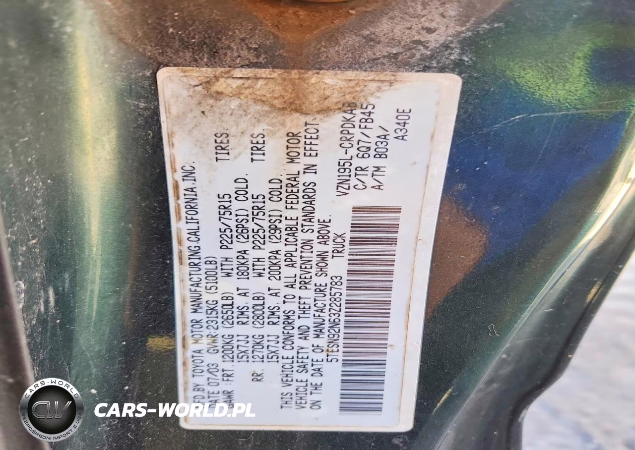 2003 Toyota Tacoma Prerunner V6 VIN:5TESN92N63Z285783 - 12