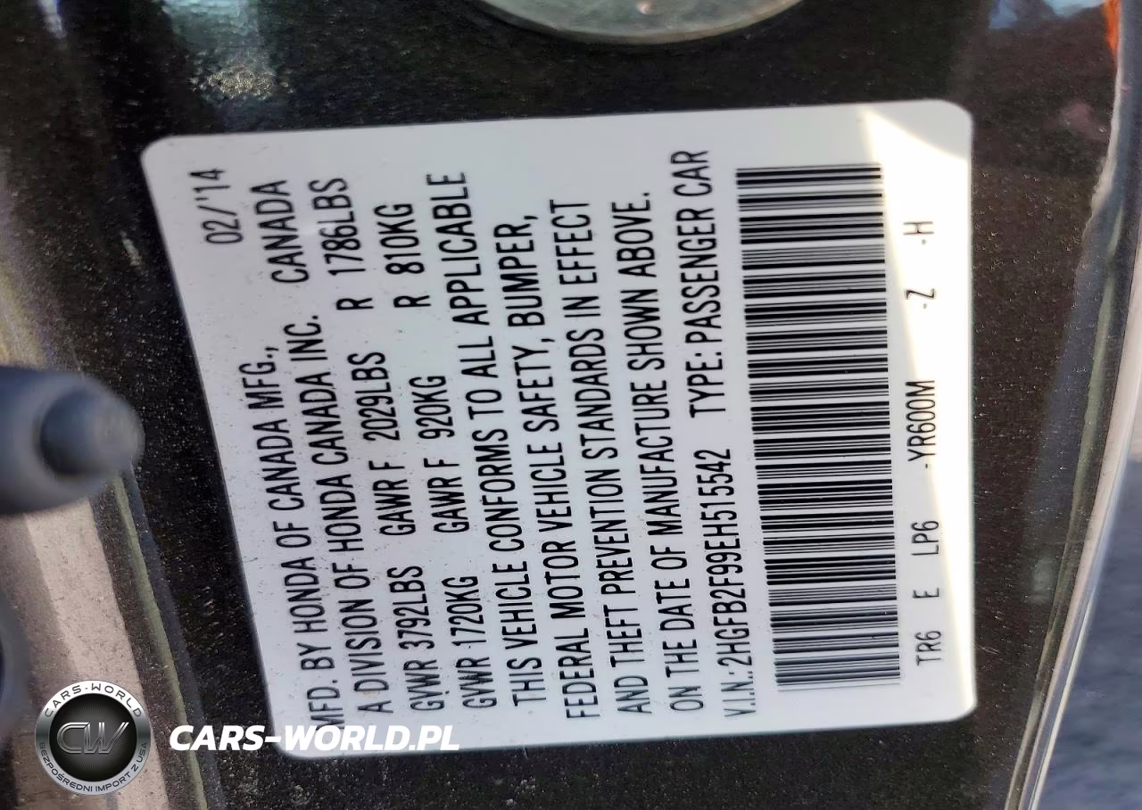 2014 Honda Civic Exl VIN:2HGFB2F99EH515542 - 12