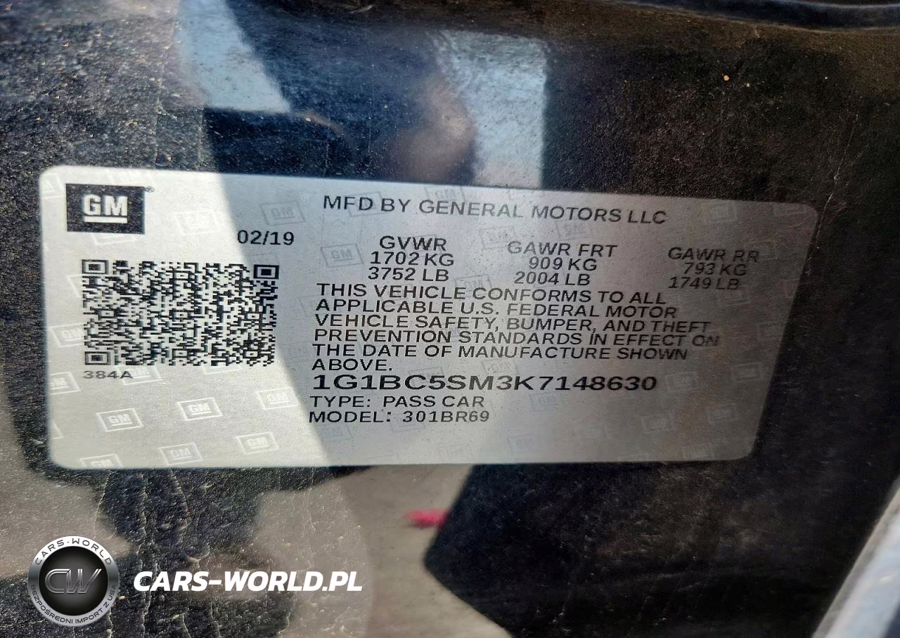 2019 Chevrolet Cruze Ls VIN:1G1BC5SM3K7148630 - 12