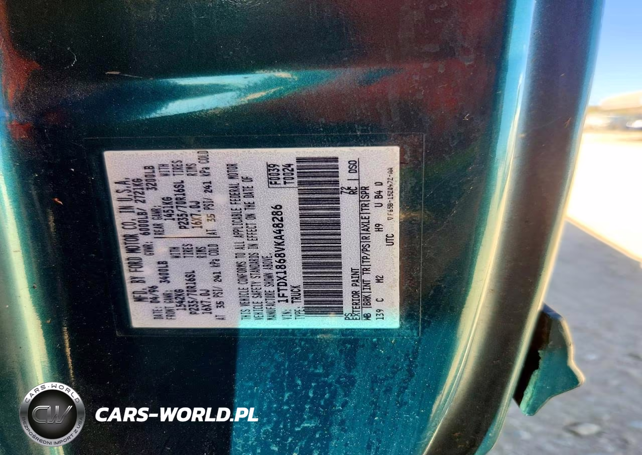 1996 Ford F-150 VIN:1FTDX1868VKA48286 - 12