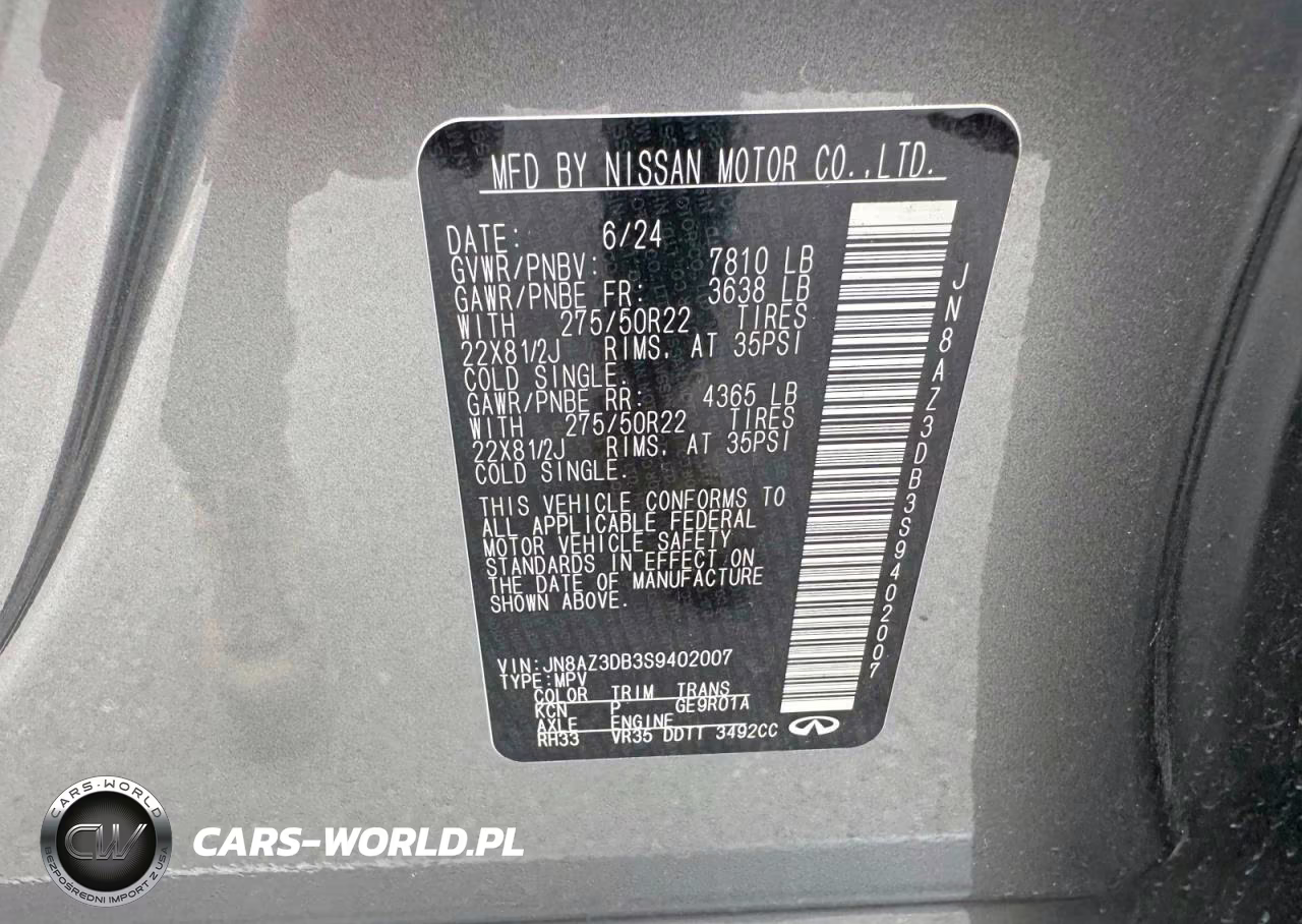 2025 Infiniti Qx80 Sensory VIN:JN8AZ3DB3S9402007 - 10