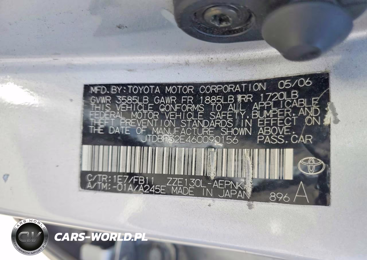 2006 Toyota Corolla Le VIN:JTDBR32E460090156 - 12