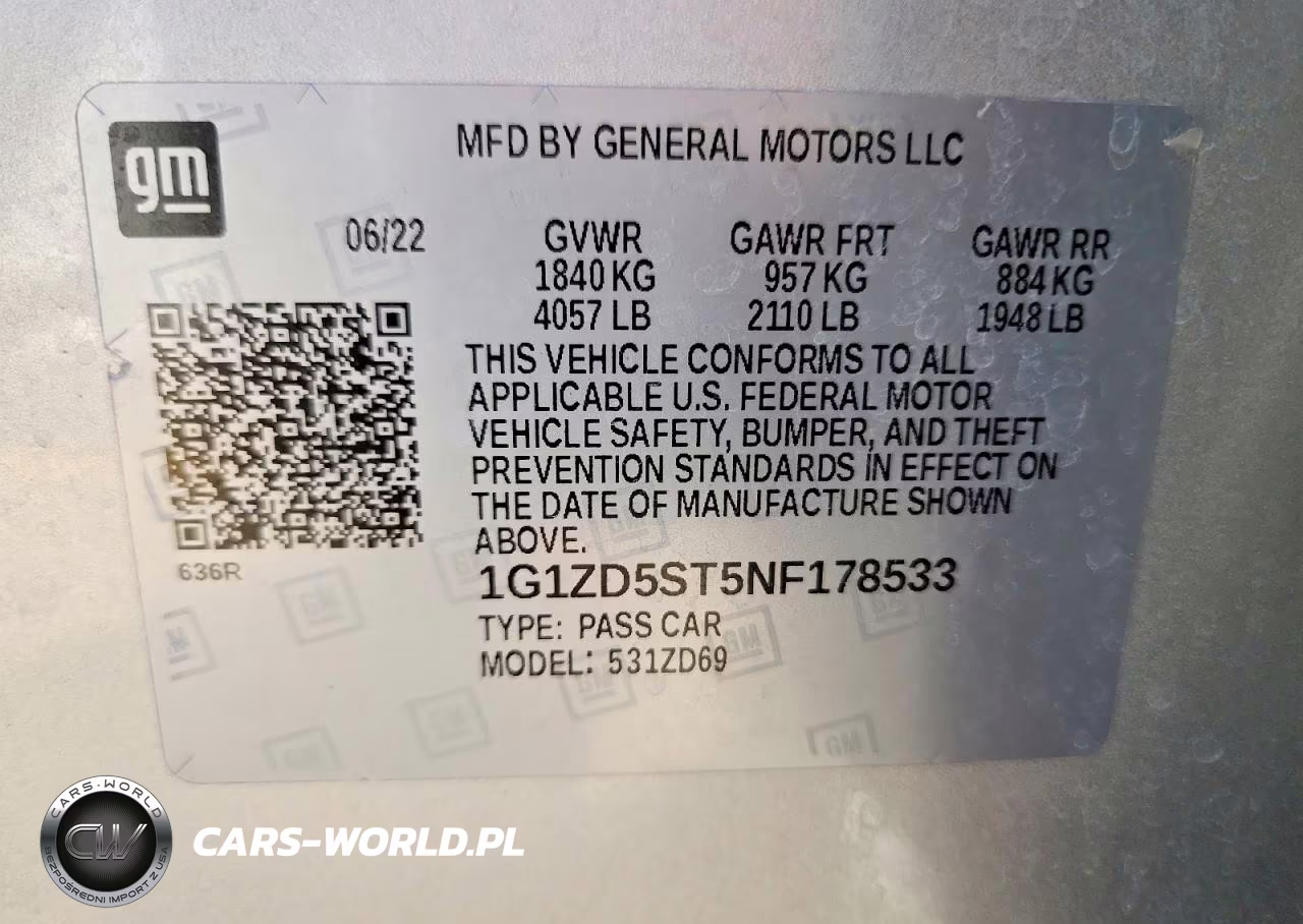 2022 Chevrolet Malibu Lt VIN:1G1ZD5ST5NF178533 - 12