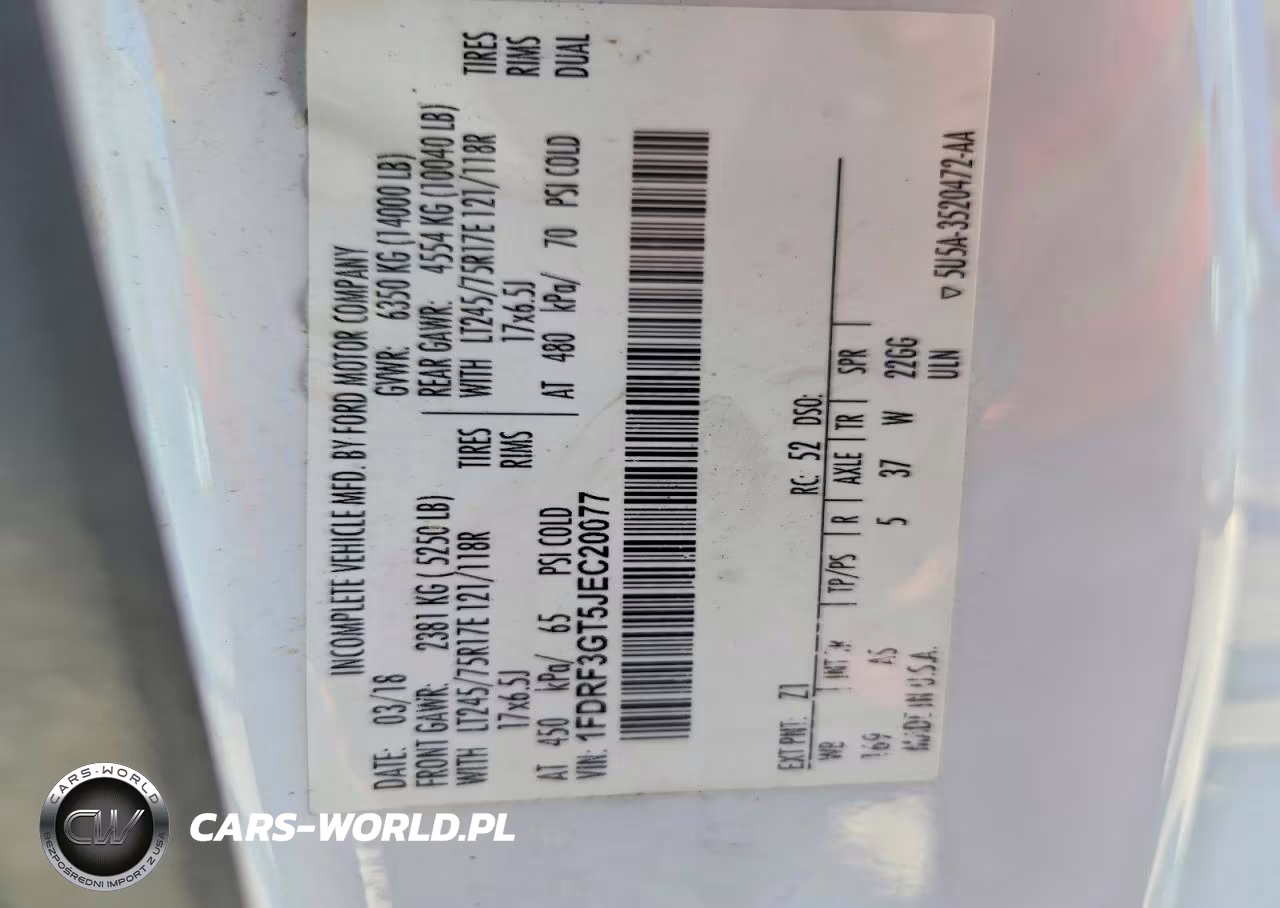 2018 Ford F350 Super Duty VIN:1FDRF3GT5JEC20077 - 13