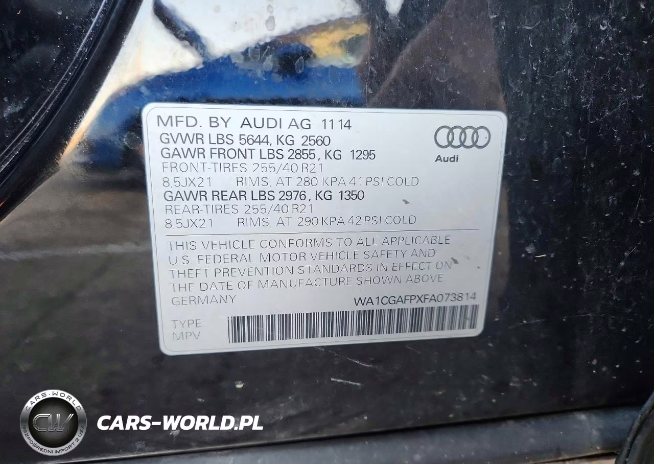 2015 Audi Sq5 Premium Plus VIN:WA1CGAFPXFA073814 - 13